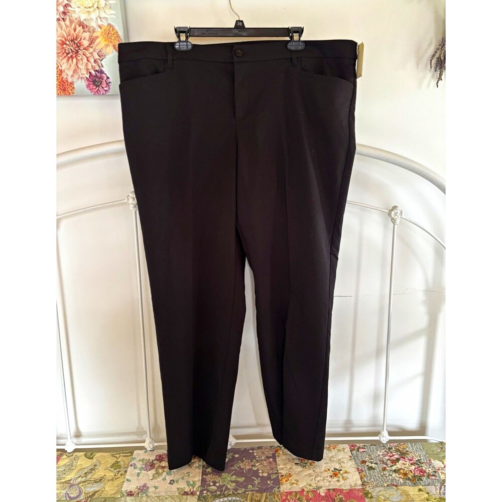NWT CJ Banks The Perfect Pant Black Straight Leg Mid-Rise Stretch 20W